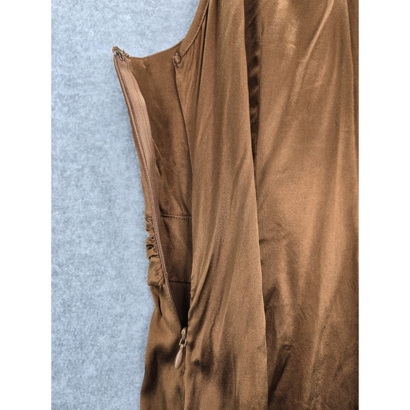 Vintage Cache Brown Silk Spandex Gold Chain Camisole Zipper Top XS Y2K - Picture 6 of 6